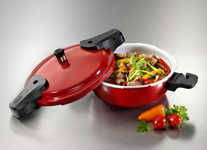 Schnellkochtopf mit hochwertiger Keramikbeschichtung 