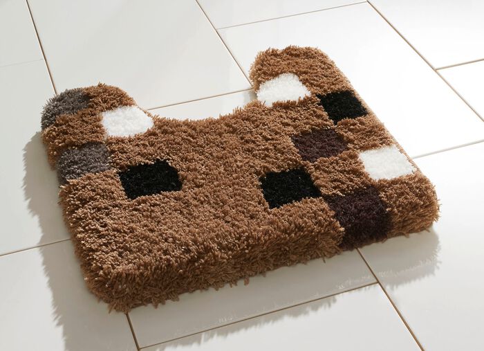 Badgarnitur mit latexierter, rutschhemmender R&uuml;ckseite BRAUN