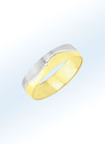 Brillant Trauring in Bicolor
