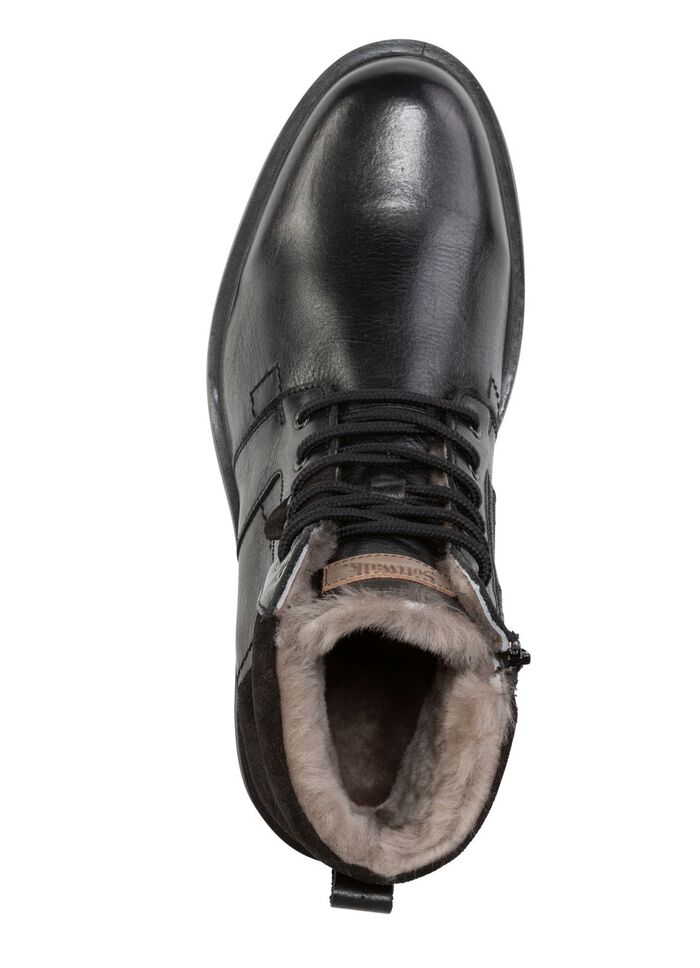 Schn&uuml;r-Stiefel mit echtem Lammfellfutter 