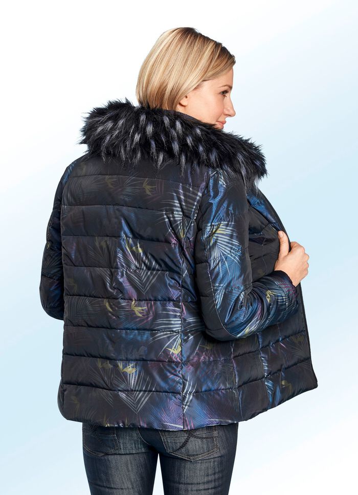 Jacke mit Bl&auml;tterdruck 
