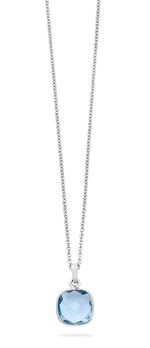 Sch&ouml;ner Anh&auml;nger mit beh. Blautopas und Ankerkette 