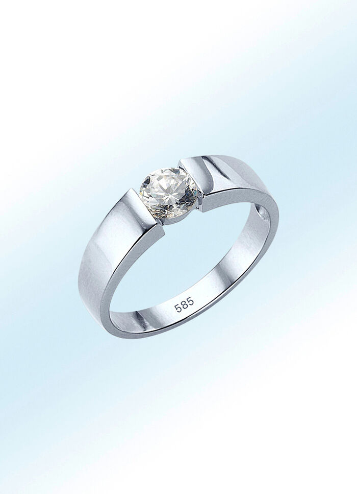 Damenring in Weissgold mit Brillant 