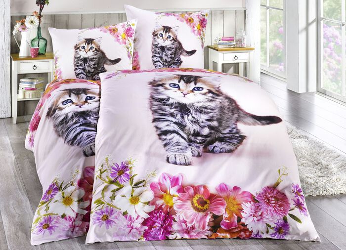 Bettw&auml;sche aus 100% Baumwolle, mit praktischem Rei&szlig;verschluss 