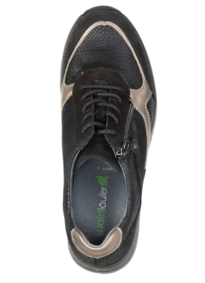Waldl&auml;ufer, bequeme Damen-Sneaker, Weite H, mit herausnehmbarem Fussbett SCHWARZ-BRONZE