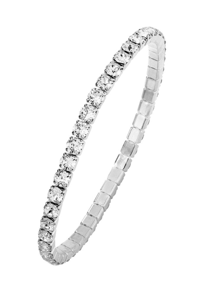 Armband aus Edelstahl mit weissen Kristallen 