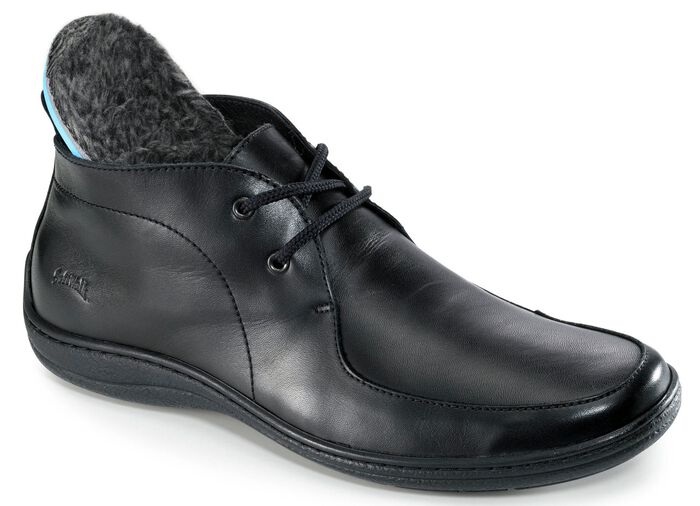 Schn&uuml;r-Bootie mit Wechselfussbett SCHWARZ