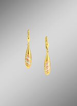 Satinierte Ohrringe in Tricolor 