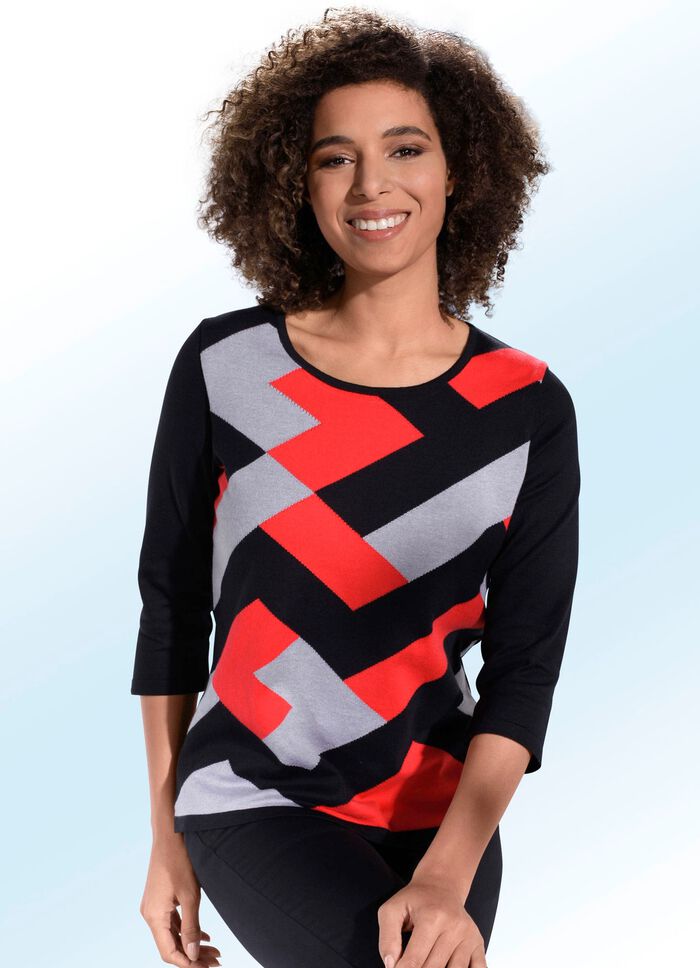 Pullover mit Intarsien-Dessin 