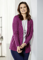 Strickjacke aus Melangegarn BEERE MELIERT