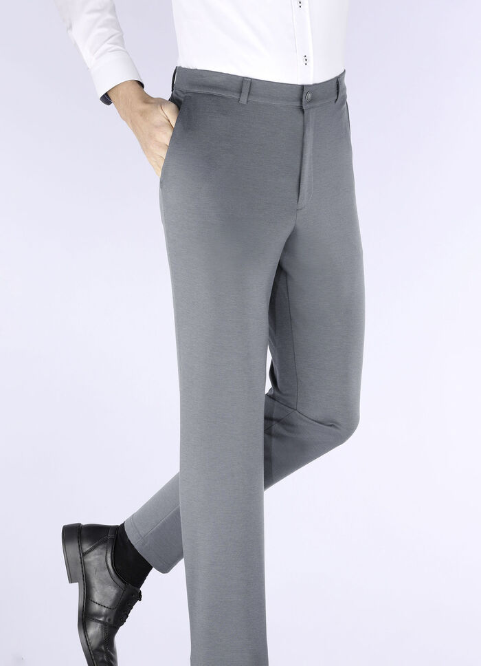 «Klaus Modelle»-Superstretch-Hose in 4 Farben GRAUBLAU MELIERT