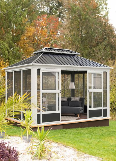 Pavillon Olan aus pulverbeschichtetem Aluminium 