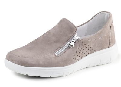 ELENA EDEN Slipper aus hochwertigem Veloursleder mit Zier-Perforation 