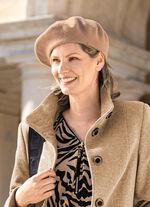 Edle Damen-Baskenm&uuml;tze, mit Walk aus Schurwolle 