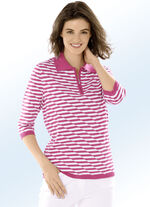 Pullover mit dekorativ versetztem Streifendessin MALVE-WEISS