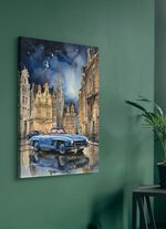 Bild: Mercedes 190SL in einer Stadt 