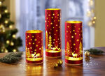 Windlicht 3er-Set aus Glas ROT