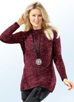 Pullover aus Melangegarn SCHWARZ-KORALLE