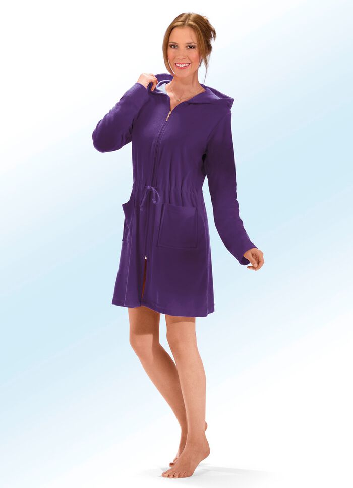 Bademantel mit Tunnelzugband LILA