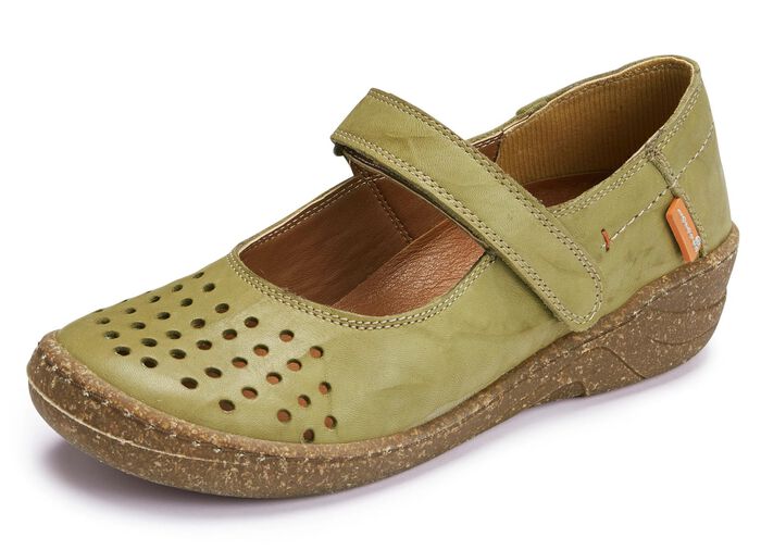 ELENA EDEN Slipper aus schattiertem Nappaleder PISTAZIE