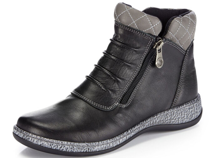 ELENA EDEN Bootie mit pfiffiger Ziersteppung SCHWARZ-GRAU