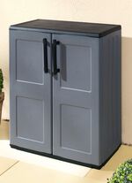 Gartenschrank mit soliden Stahlscharnieren GRAU