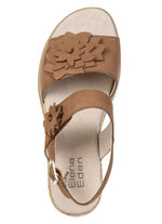 ELENA EDEN, leichte Damen-Sandaletten, Weite G, mit Klettverschluss COGNAC