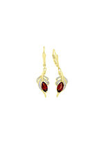 Ohrringe mit Diamanten und echt Granat 