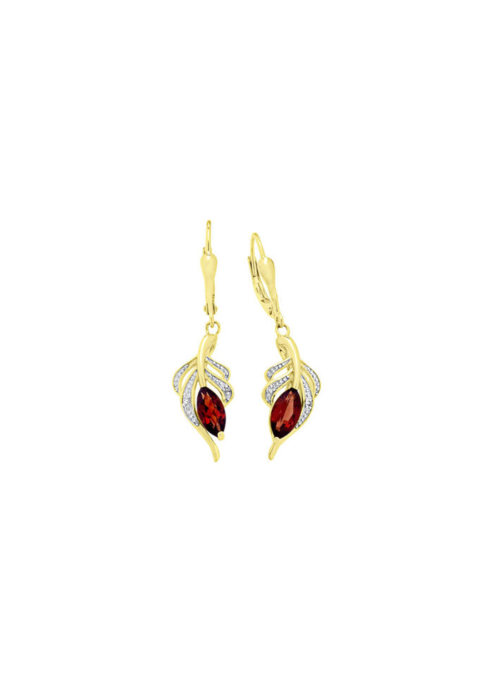 Ohrringe mit Diamanten und echt Granat 