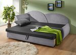 Schlafsofa mit Bettkasten und 1 Dekokissen ANTHRAZIT-GRAU