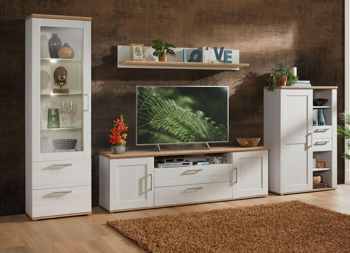 Wohnwand mit LED-Beleuchtung 