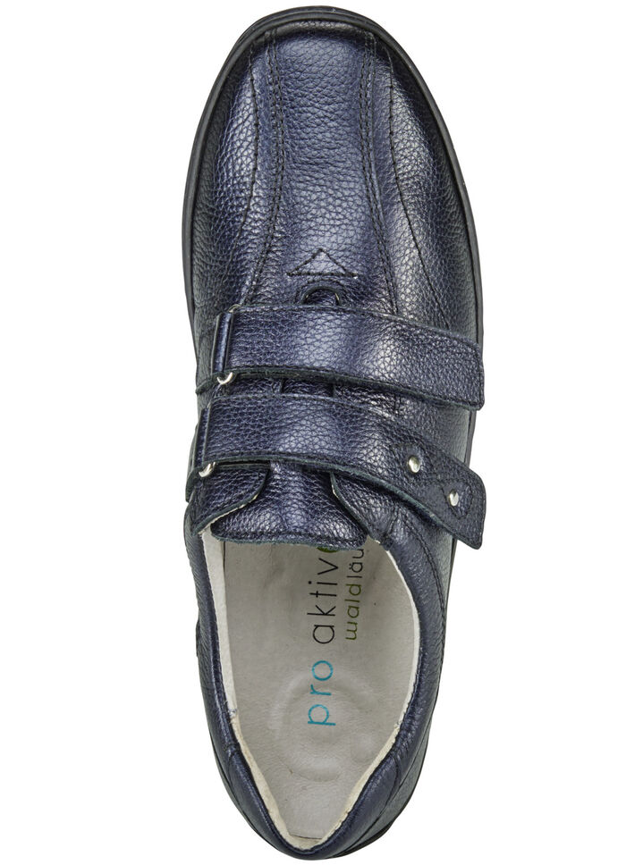 Waldläufer, bequeme Damen-Slipper, Weite H, mit herausnehmbarem Fussbett DUNKELBLAU