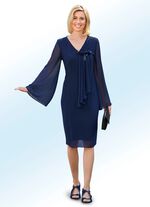 Kleid mit extravaganter Chiffonsch&auml;rpe 