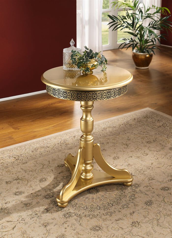 Beistelltisch mit umlaufender Verzierung 