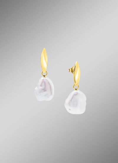 Einzigartige Ohrstecker mit Keshi-Perlen   