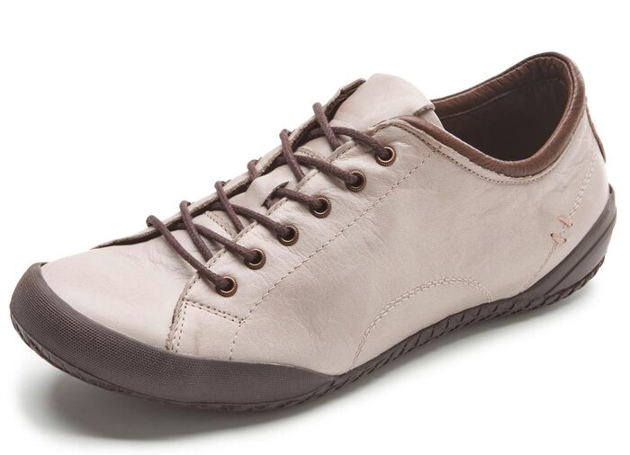 Andrea Conti Schn&uuml;rschuh mit Kontrast-Einfassung BEIGE