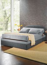 Polsterbett mit ger&auml;umigen Bettkasten HELLGRAU