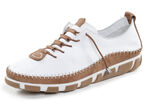 Gemini, leichte Damen-Schnürschuhe, Weite G, mit herausnehmbarem Fussbett WEISS-BRAUN