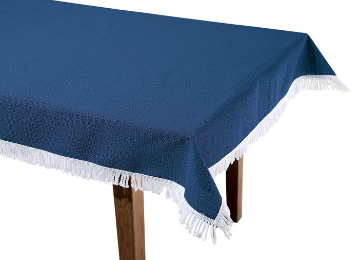 Wind- und wetterfeste Gartentischdecke mit Fransenabschluss 