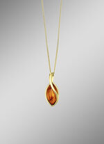 Vergoldeter Anh&auml;nger mit echtem Bernstein 