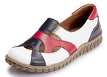 Gemini Slipper aus Rind-Nappaleder WEISS-BLAU-ROT