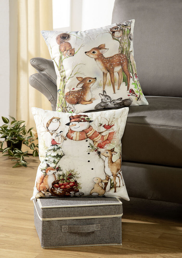 Kissenbezug mit bezaubernden Winterszenen WALDTIERE