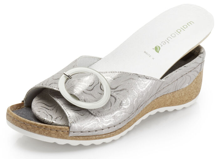 Waldläufer Pantolette mit Zierschließe ALTSILBER