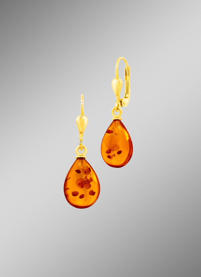 Sch&ouml;ne Ohrringe mit echtem Bernstein 