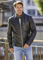 Lederkurzjacke von &laquo;Cabrini&raquo; in 2 Farben SCHWARZ