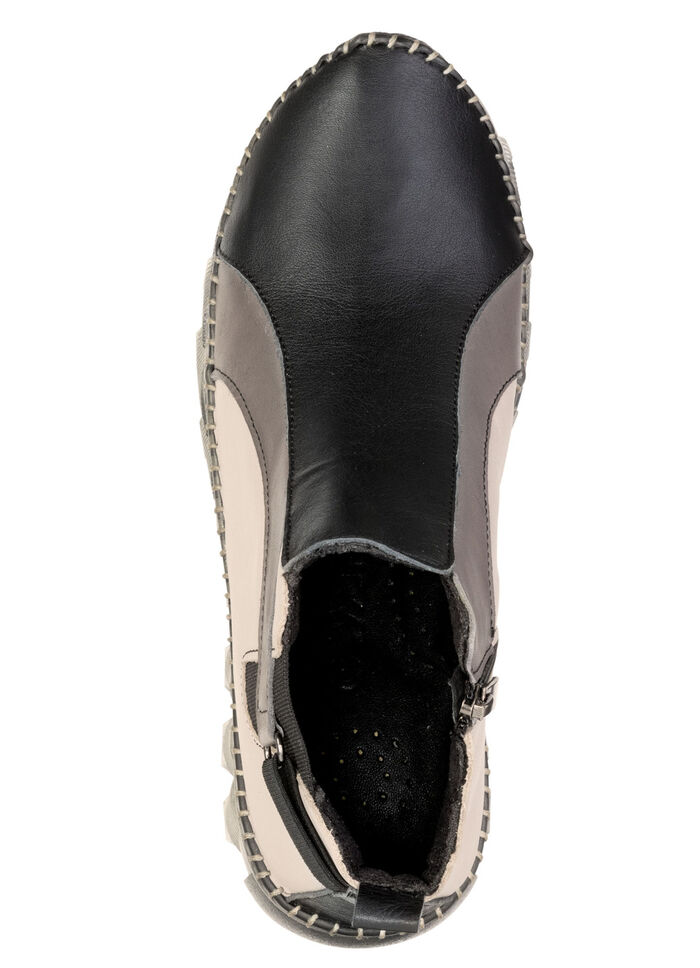 Gemini, trendige Damen-Boots, Weite G, mit herausnehmbarem Fussbett SCHWARZ-KIESEL-GRAU