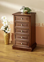 Teilmassive Kommode mit Echtholzfurnier NUSSBAUM