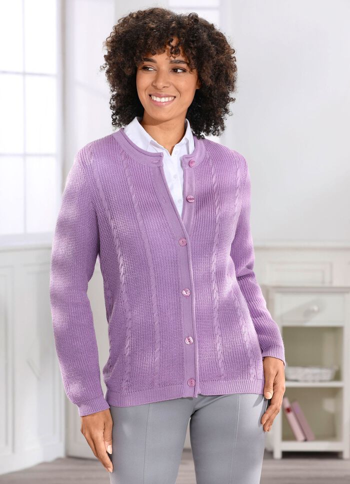 Strickjacke mit Schurwolle FLIEDER