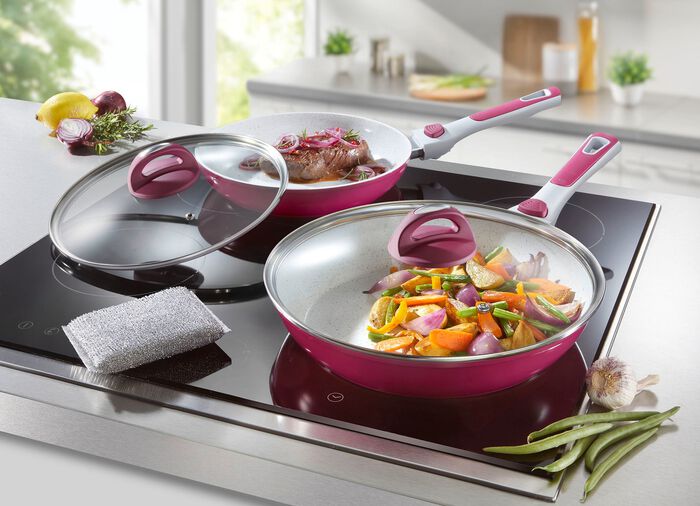 Pfannen-Set mit abnehmbaren Silikongriffe BEERE