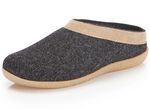 Laurina Wollfilz-Pantoffel mit Velours-Besatz ANTHRAZIT